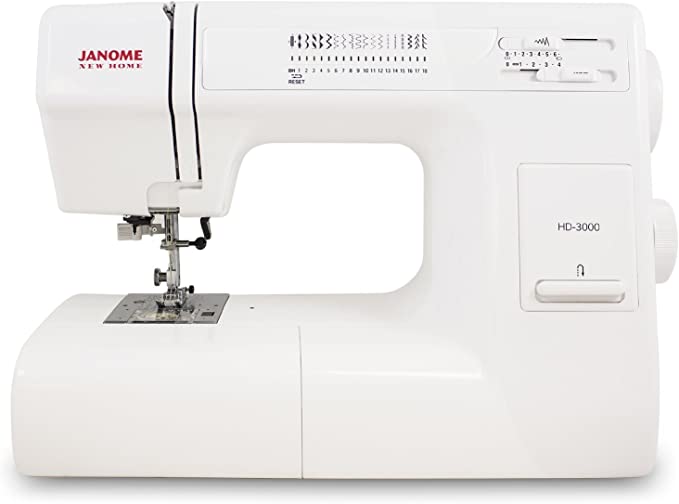 Janome HD3000 Heavy-Duty Sewing Machine with 18 Built-in Stitches + Hard Case