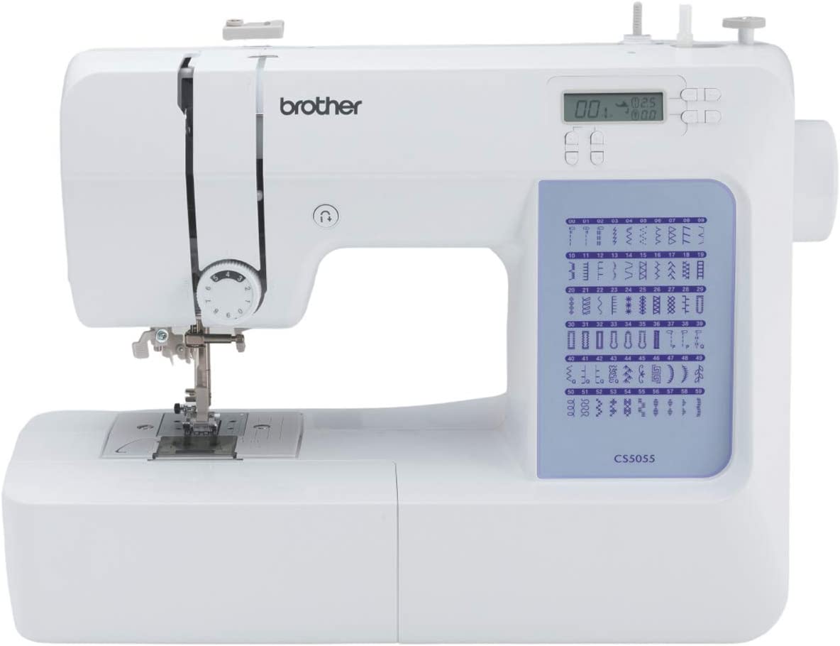 Brother-CS5055-Computerized-Sewing-Machine-60-Built-in-Stitches-LCD-Display-7-Included-Feet-White