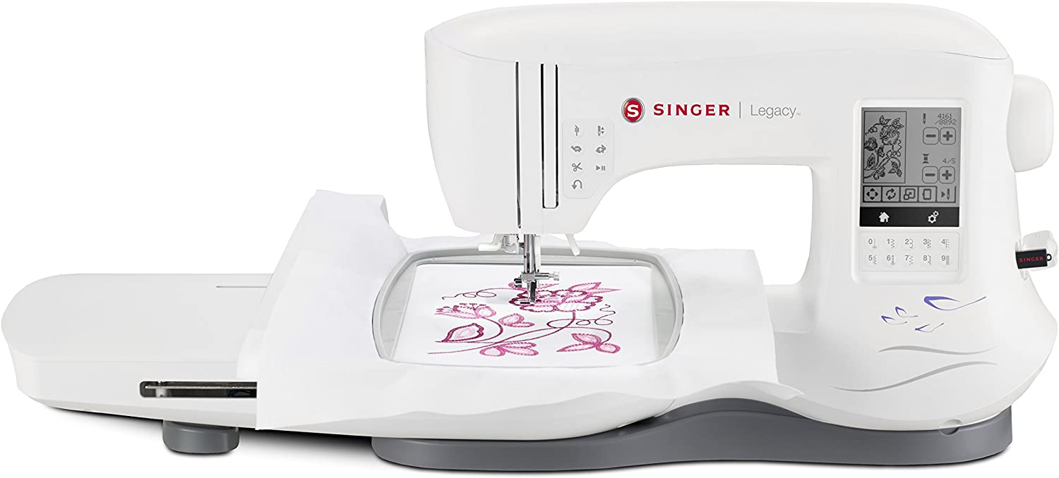 SINGER Legacy SE300 Embroidery Machine with 200 Built-In Embroideries, LCD Touch Screen, & 250 Built-In Stitches - Sewing Made Easy