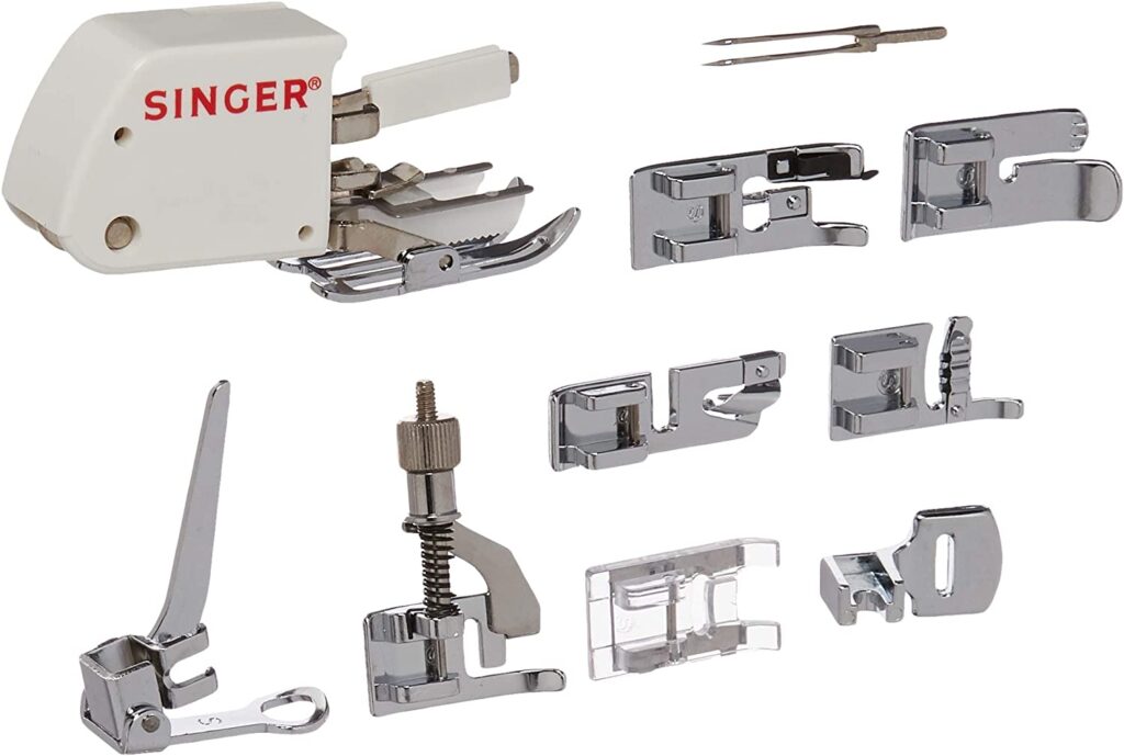 SINGER | Sewing Machine Accessory Kit, Including 9 Presser Feet, Twin Needle, and Case, Clear - Sewing Made Easy
