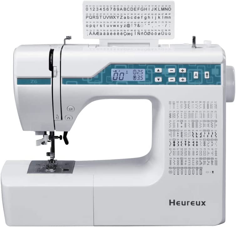 Heureux Sewing and Quilting Machine Computerized, 200 Built-in Stitches, LCD Display, Z6 Automatic Needle Threader, Twin Needle