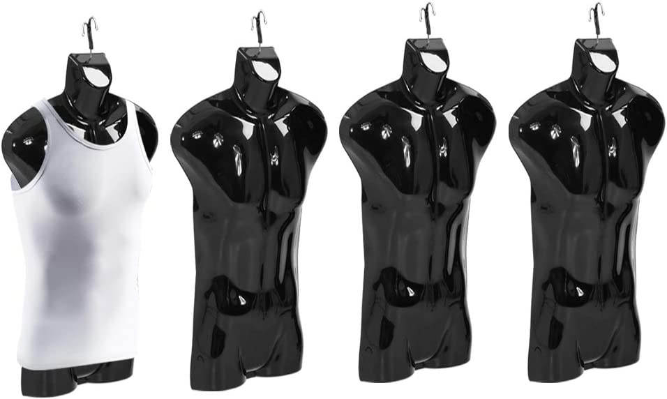4 Pack Mannequin Torso Manikin Dress Form Male