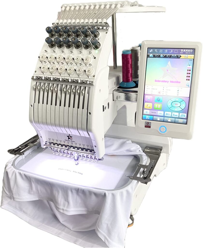 AVERMA MINI1201 Computerized Embroidery Machine for Hats and Clothing-12 Needles 1200RPM Single Head Automatic Commercial Hat Embroidery Machine(1201-MINI)